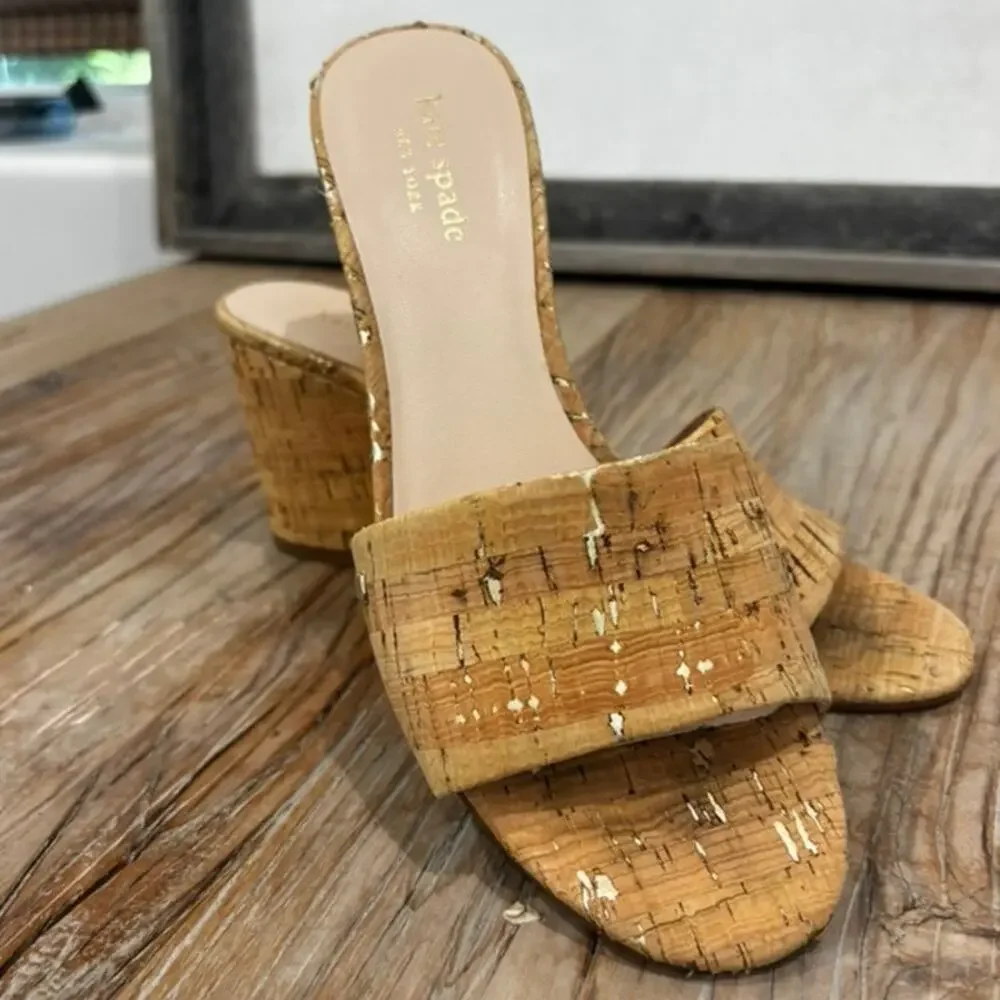 Kate Spade Cork Wedge Sandals Size 7